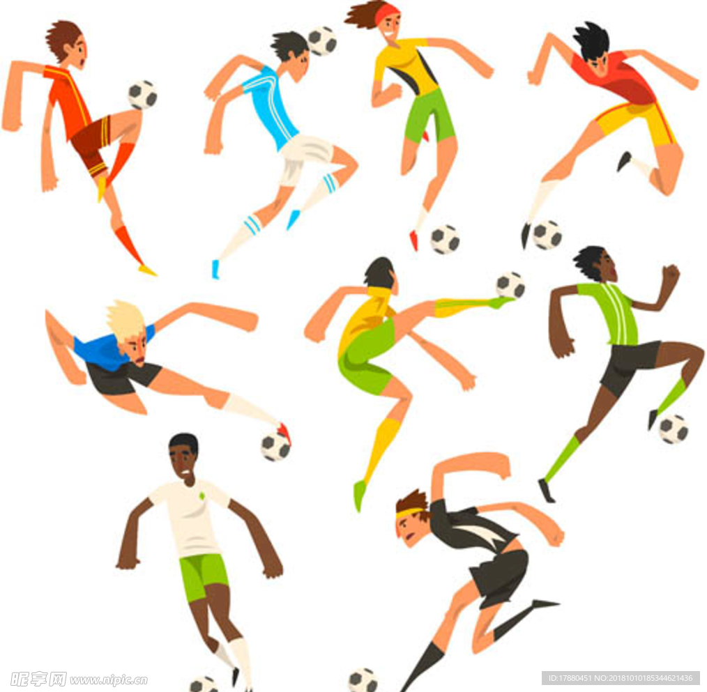 足球运动人物插画创意