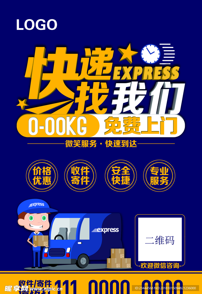 快遞宣傳海報 展板 展架 設計