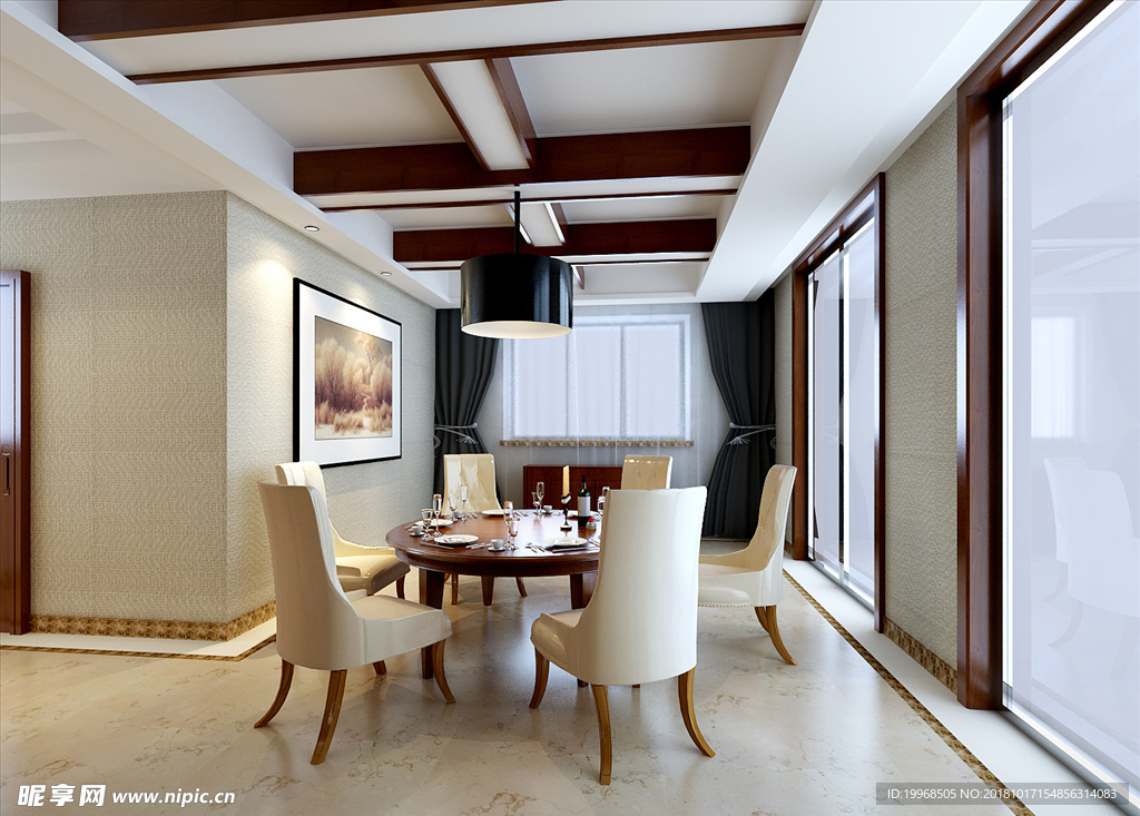 中式客厅 中式家具 室内模型