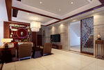 中式客厅 中式家具 室内模型