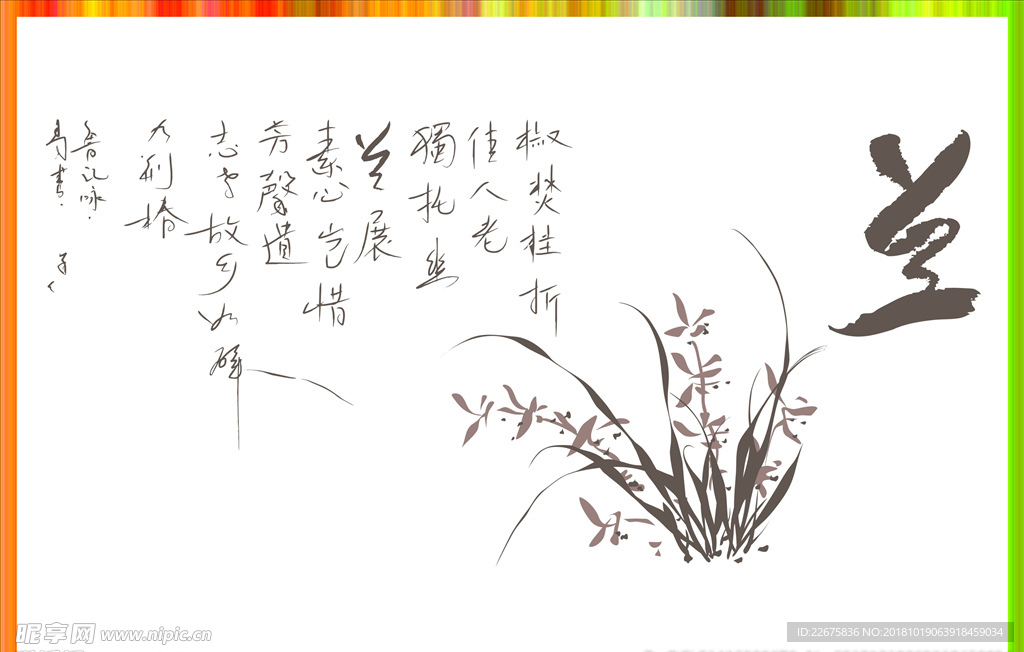硅藻泥矢量蘭花