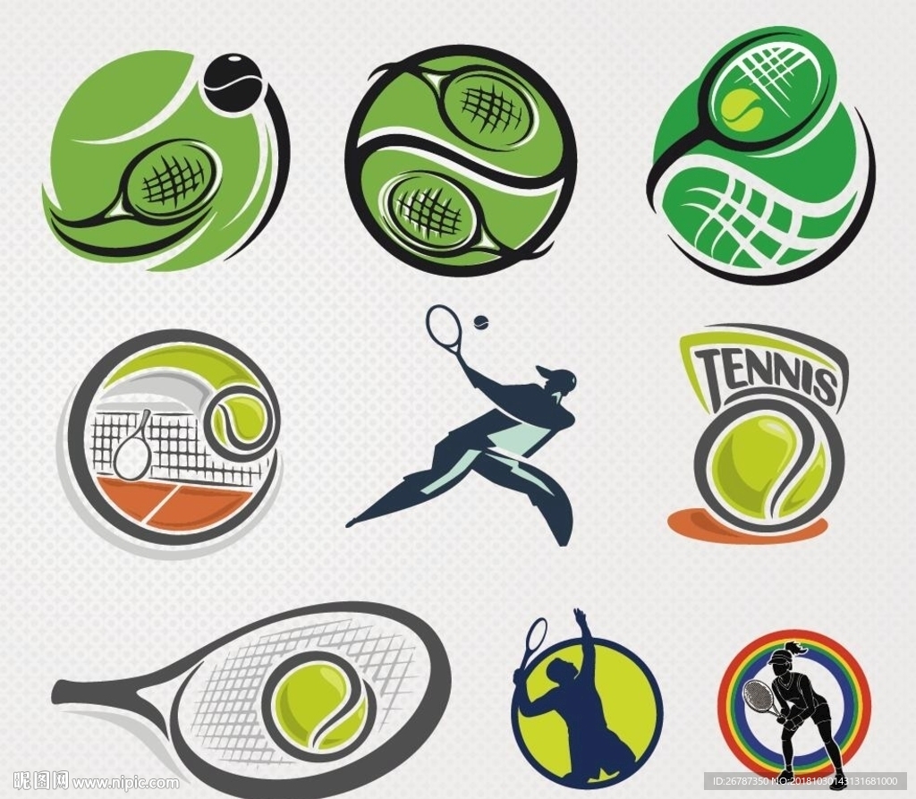 矢量网球运动元素设计