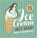 复古冰淇淋甜筒海报菜单