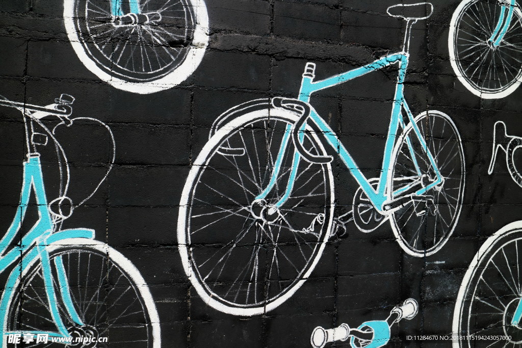 自行车涂鸦墙