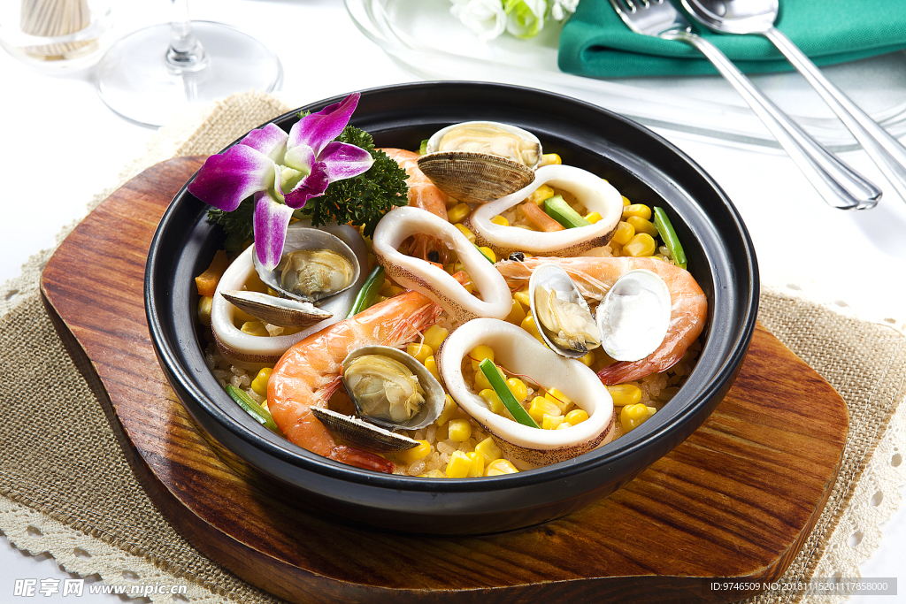 海鮮飯  西班牙海鮮飯  玉米