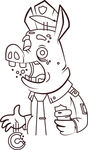 猪八戒商业插画线稿图