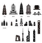 中国建筑塔矢量图片