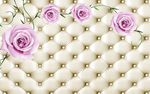 3D软包玫瑰花朵背景墙