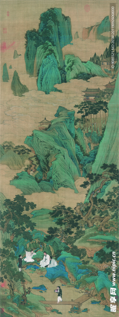 仇英 桃源仙境圖 復制畫