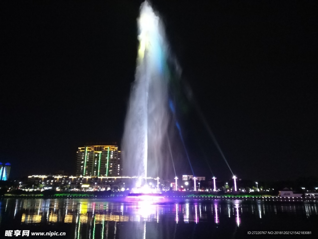 东江夜景 音乐喷泉