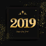金色2019圣诞新年背景