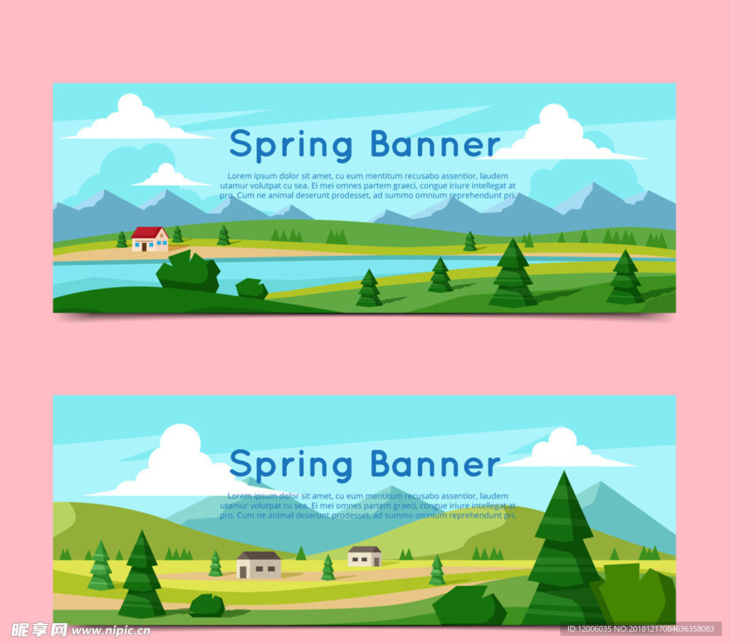 2款美丽春季风景banner