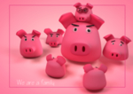 猪年粉色卡通猪设计元素