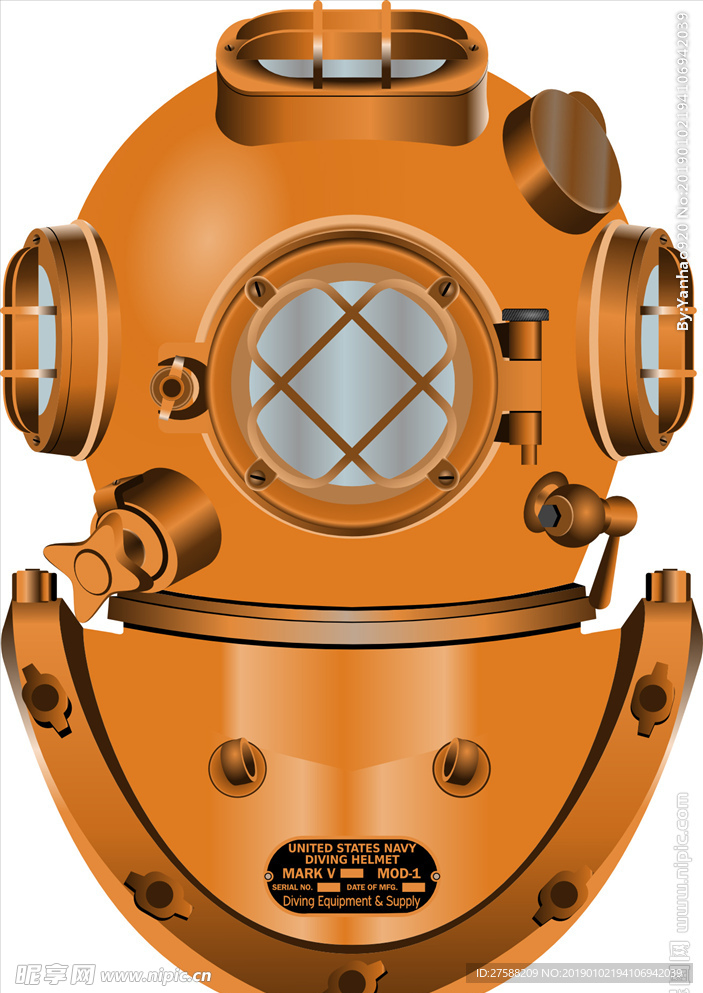 潜水头盔矢量素材