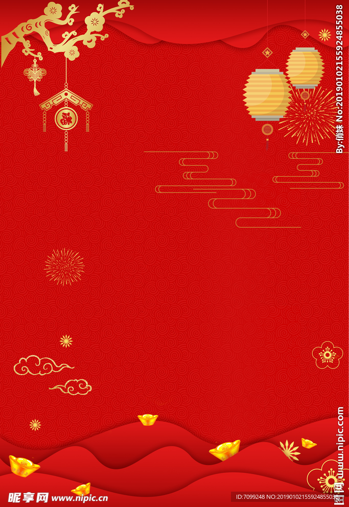 簡(jiǎn)約新年紅背景