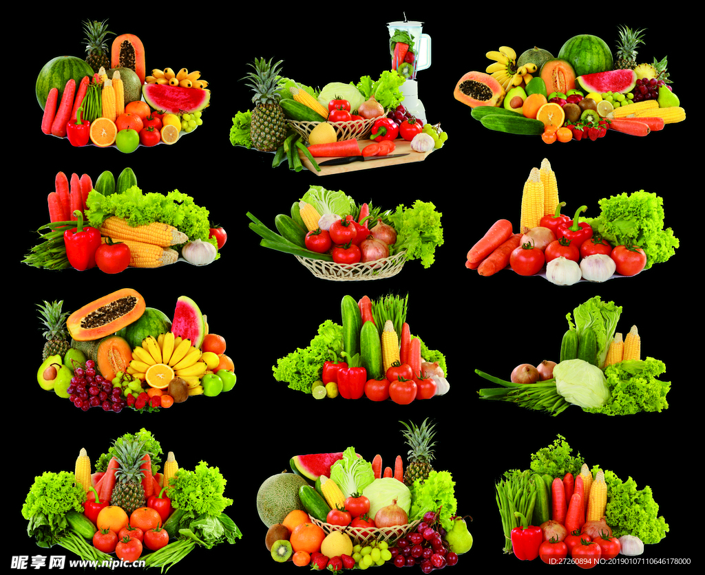 12组水果蔬菜组合