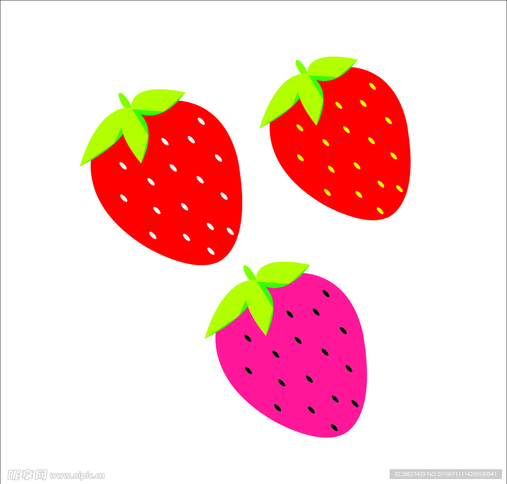 卡通草莓矢量图
