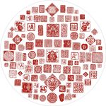 中国传统百福图矢量素材