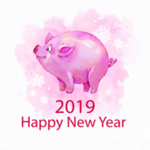 2019水彩猪年新年元素
