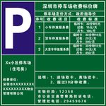 深圳市停车场收费标价牌
