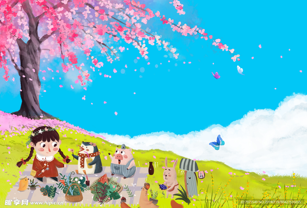 002小女孩与樱花树