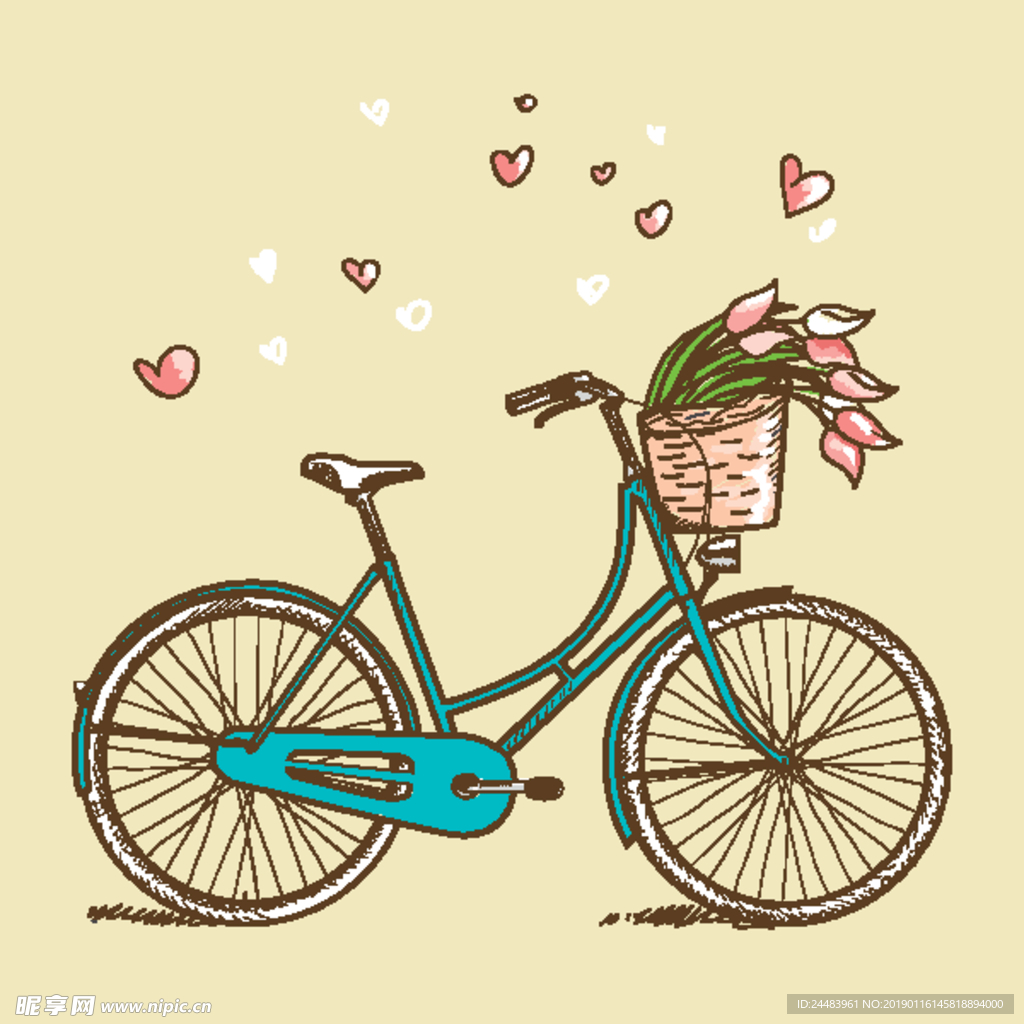 自行车插画