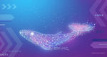 粒子科技线条鲸鱼海报背景