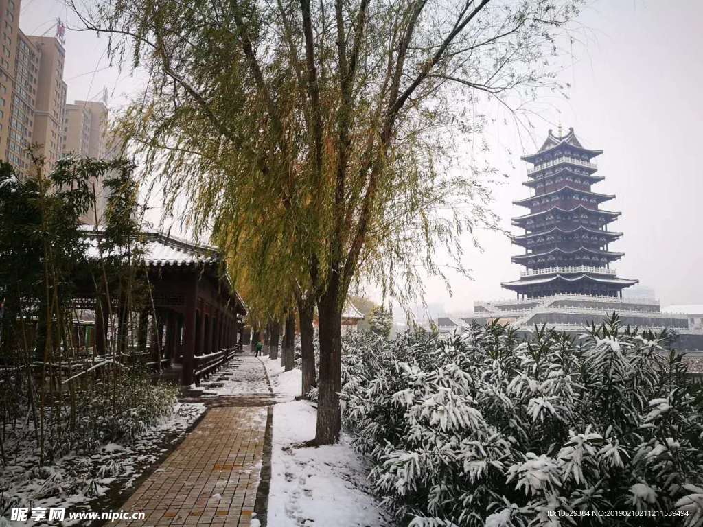 天下长寿第一阁雪景