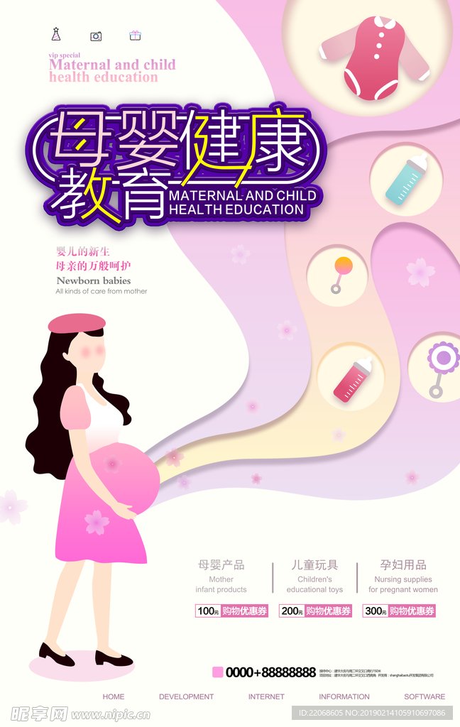 小清新创意母婴健康教育海报