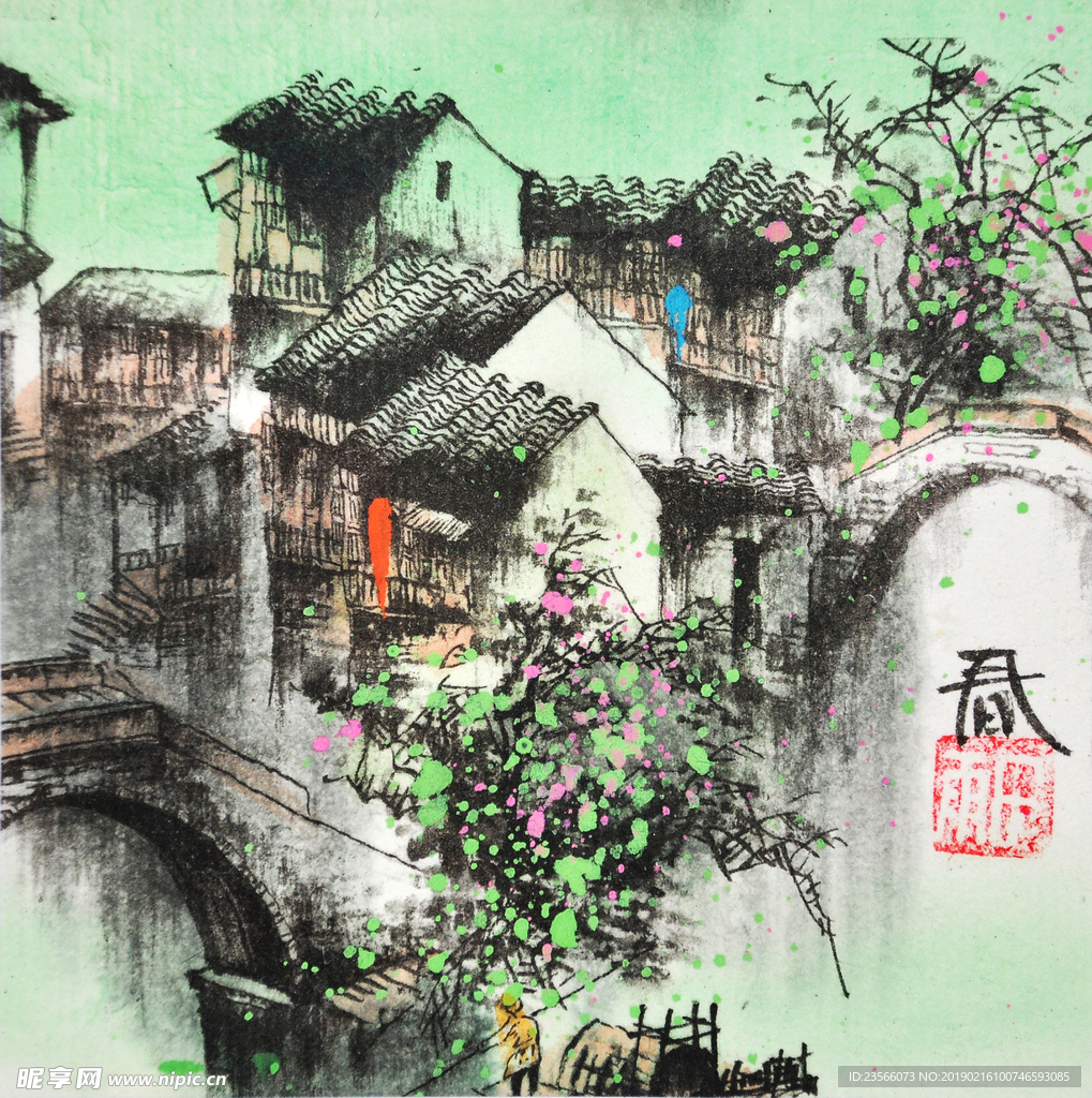 精美山水风景田园油画装饰画