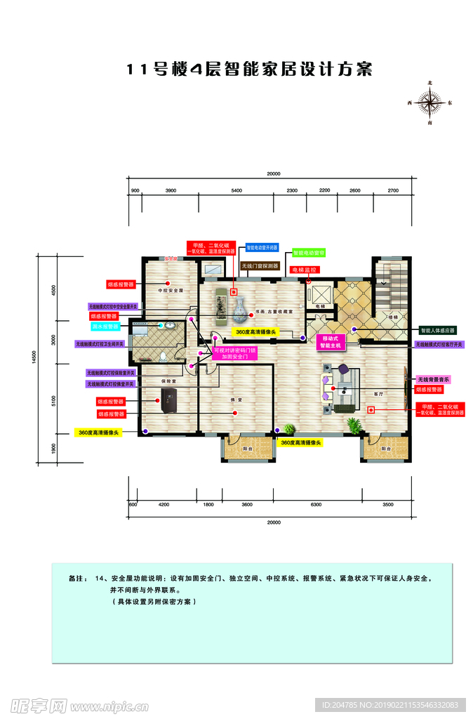 彩色户型图  沙发 桌椅 床