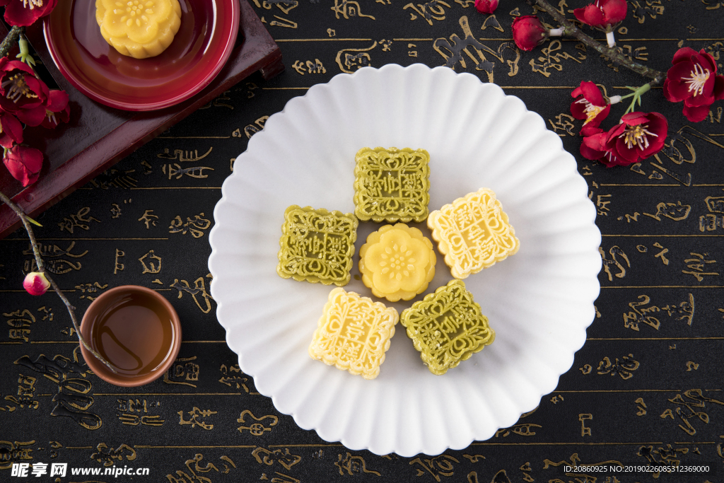 美味的綠豆糕圖片