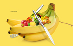 创意黄色水果店香蕉果汁图片