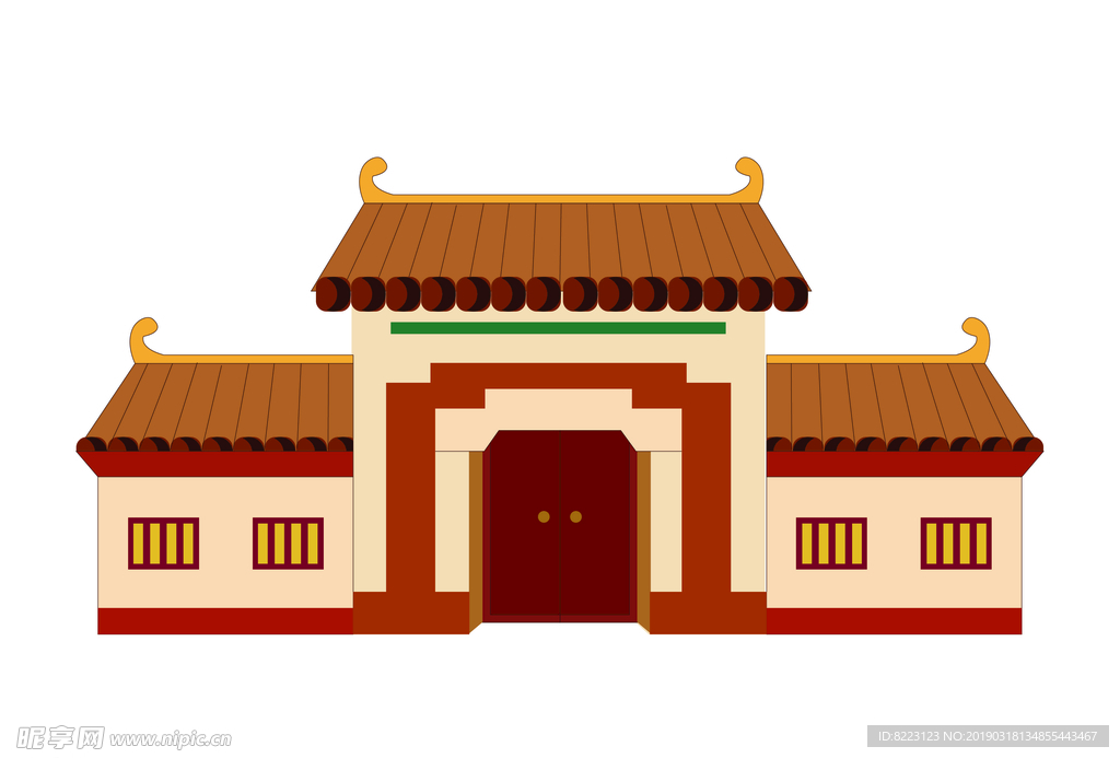 臨摹府宅矢量圖