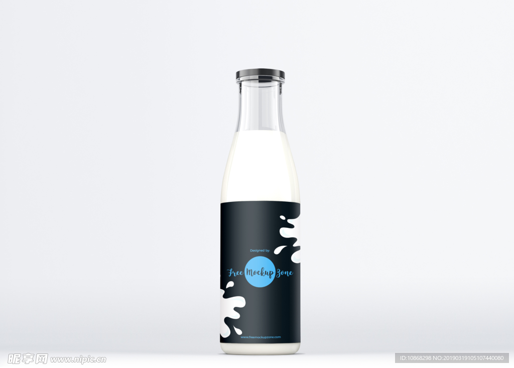 牛奶饮料瓶装包装瓶模板贴图样机
