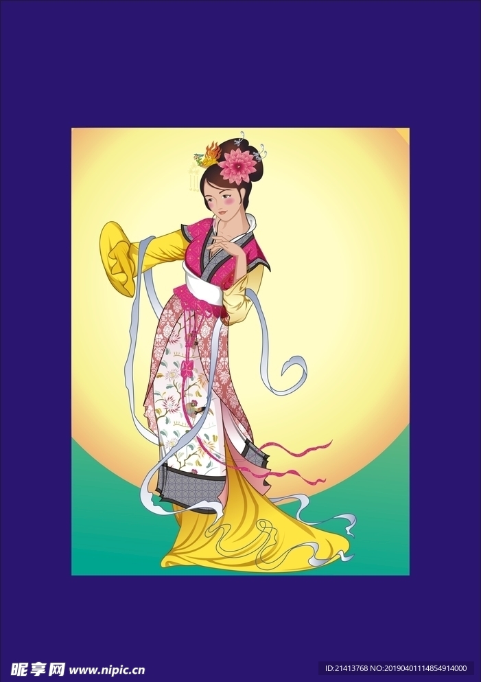 手繪古代仕女