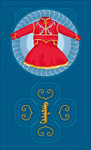 蒙古族幼儿园展板蒙古袍装饰画
