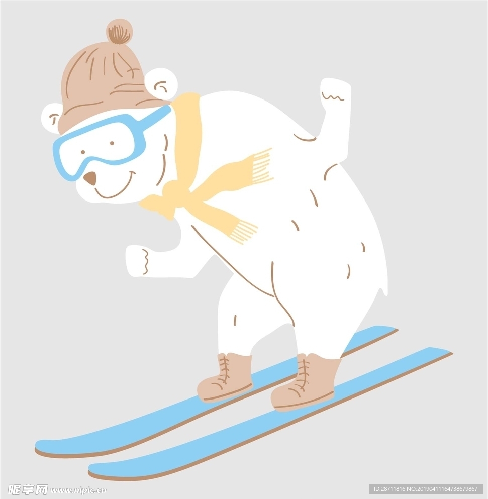 滑雪的小熊