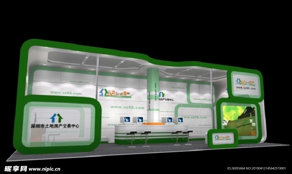 3d展覽設計 展臺設計 簡潔