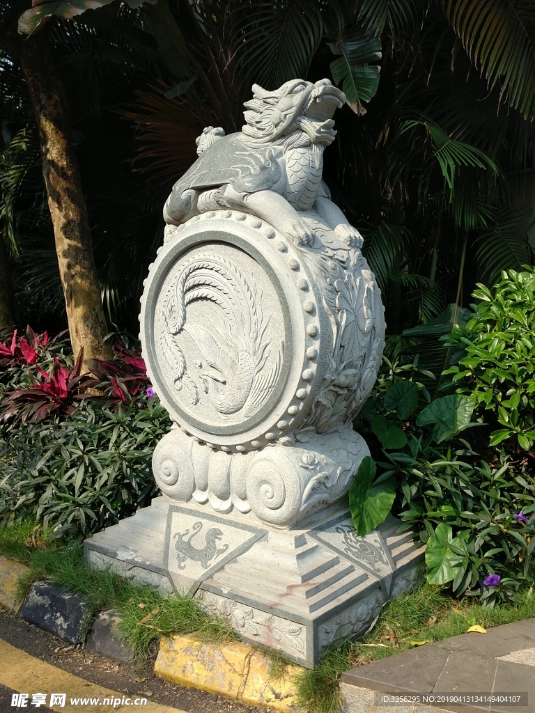 神兽凤凰龟龙大理石雕刻