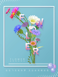 花卉与字母海报