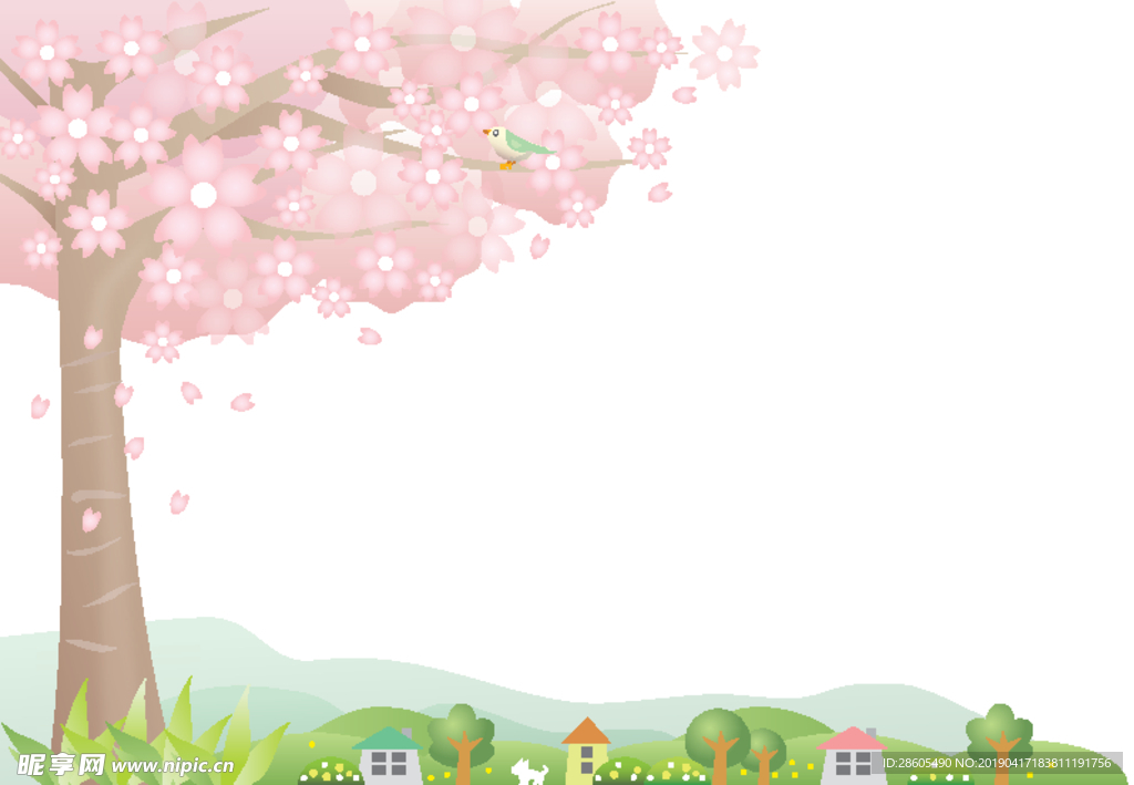 设计春天的樱花树