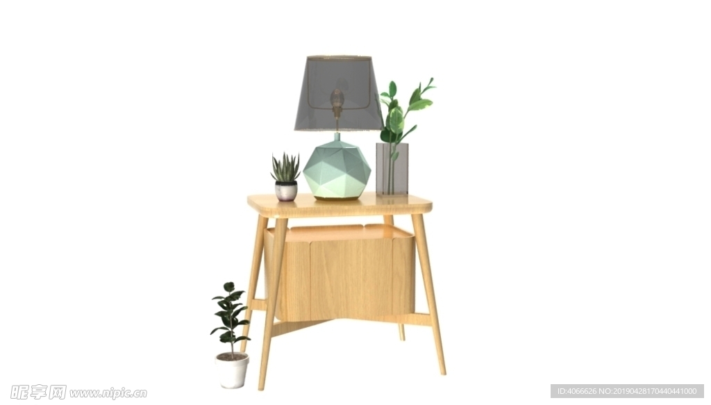 桌子植物3d模型