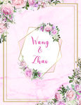 粉色 背景 婚礼 海报 展架