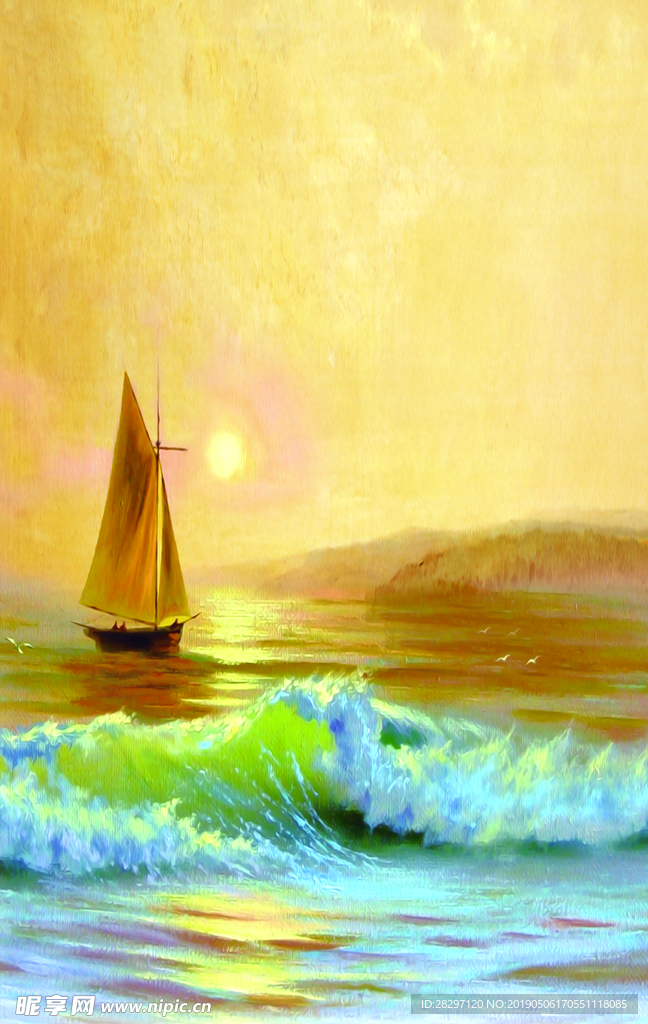 帆船海洋装饰画