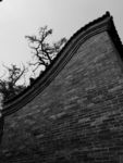 怀旧工业老厂房黑白砖墙照片