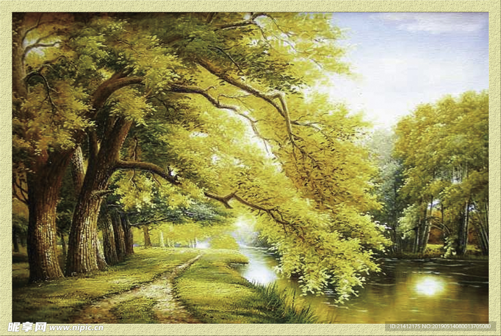 油画 风景树