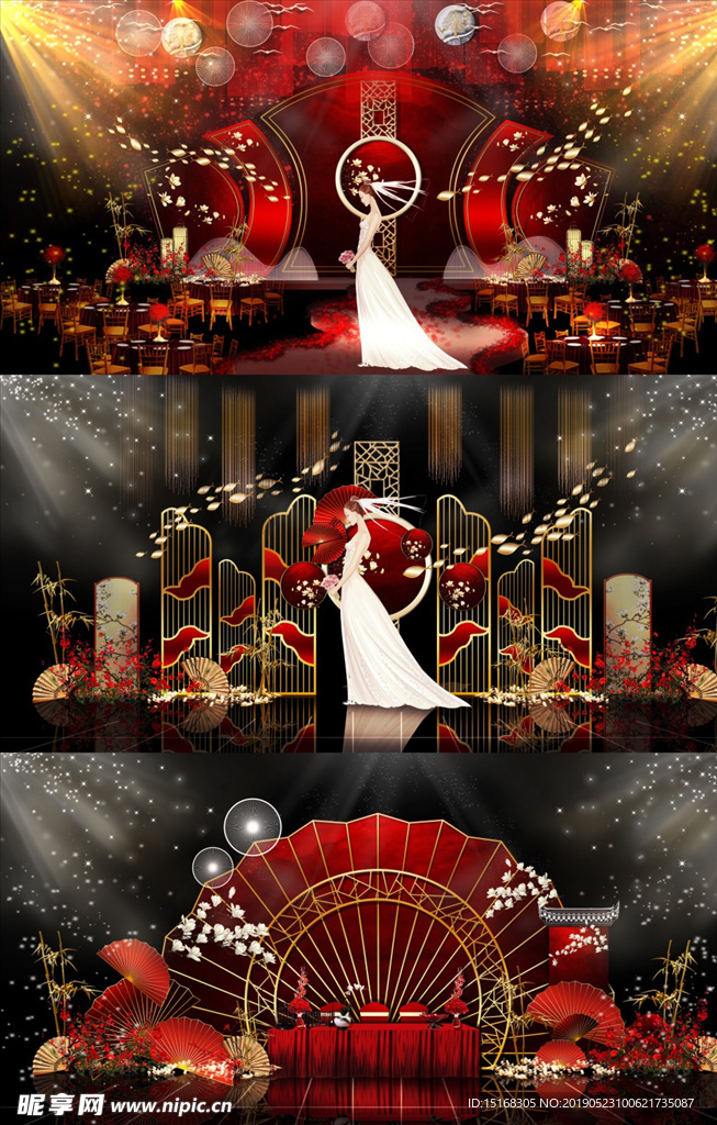 时尚大气轻奢华红色中式婚礼效果