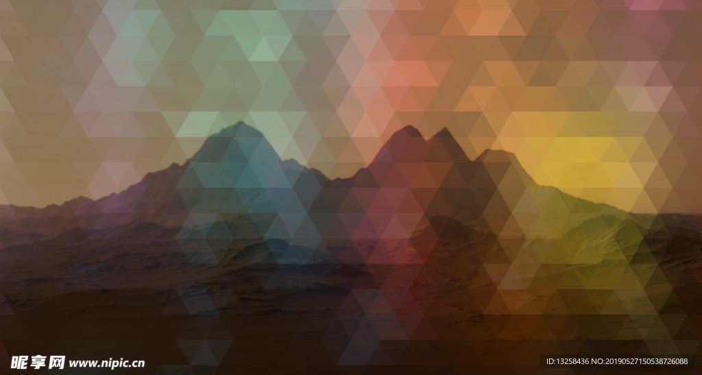 彩色几何群山背景图片