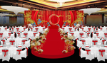 红色中国风婚礼舞台